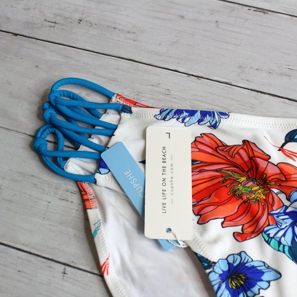 Cupshe Women's Swim Top High Waist Bikini Bottoms Size L Swimsuit Lot - Picture 5 of 9